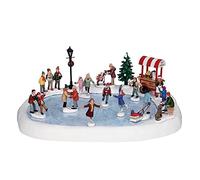 Lemax, Villaggio di Natale con stagno per pattini, argilla con adattatore 4,5 V (94048UK)