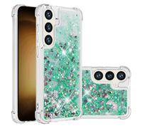 LEMAXELERS Custodia per Samsung Galaxy S26 Plus, Glitter Bling Liquido Trasparente TPU Silicone Protettivo Sabbie Mobili Brillantini Quicksand Antiurto Case per Galaxy S26 Plus WTLS Green