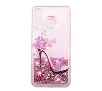 LEMAXELERS Paillette liquide Coque pour Galaxy A20e, 3D Glitter Brillante Sabbia Flip Custodia Morbida Trasparente Silicone TPU Gel Antiurto Cover di Protezione per Galaxy A20e,XY Shoe