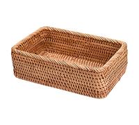 LEMCC Cestini in rattan intrecciato, 20 x 14 x 7 cm, rettangolare, cesto per frutta in vimini, mensole per organizzare e decorare per ingresso, tavolo da cucina, piano di lavoro