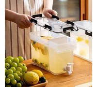 LEMCC Distributore di bevande in plastica da 3,5 litri con erogatore di bevande a spina con filtro per frigo, contenitori per succo di limonata