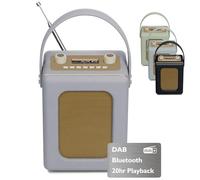 LEMEGA Class Classic Radiosveglia DAB+/FM - Radio da Cucina DAB+ con Bluetooth 5.3, 60 Stazioni, Lunga Autonomia, Presa Cuffie, Alimentazione a Batterie o rete, Linea Verticale Compatta,Grigio medio