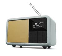 LEMEGA CR7 Mini DAB Radio portatile con Bluetooth (batteria fino a 12 ore di autonomia, FM, IPX4 impermeabile, custodia in legno, display OLED, cordino, doppia sveglia, timer di sonno, 40 preselezioni