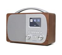 LEMEGA DR5 Radio Portatile DAB/DAB+/FM,Radiosveglia Digitale con Bluetooth,Alimentazione a Rete o a Batterie,Radio Sveglia da Comodino o Cucina con Stazioni Memorizzate,Legno e Finitura Metallica