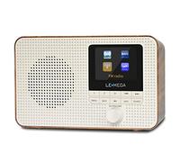 LEMEGA IR1 Radio Internet WIFI portatile,radio digitale DAB/DAB+/FM,Bluetooth,doppio allarme,sveglia,60 preselezioni,uscita cuffie,display a colori,batterie o alimentazione di rete - Finitura Noce