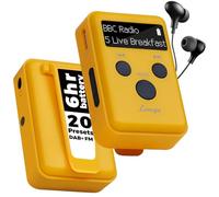 LEMEGA Mini GO Radio DAB portatile per la tasca dei pantaloni, radio digitale tascabile FM, radiosveglia, mini radio personale con clip sportiva, batteria ricaricabile, cavo di ricarica USB e cuffie