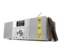 LEMEGA MSY1P Sistema musicale All-In-One,lettore CD,DAB/DAB+ e radio digitale FM,Bluetooth,suono stereo 20W,USB MP3,caricatore USB,uscita cuffie,Aux-in,orologio allarmi,display a colori. Noce