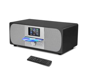 Lemega MSY6 Lettore CD con radio DAB+ e FM | Sistema HIFI | Bluetooth | Potente sistema stereo | Armadio acustico in legno | Altoparlanti da 100 W | 40 preset | Jack per cuffie