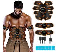 LEMENG Elettrostimolatore Muscolare, 8 modalità e 19 Livelli di Intensità,Elettrostimolatore per Addominali,EMS Stimolatore Addominale USB Ricaricabile,Addome/Braccio/Gambe