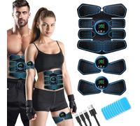 LEMENG Elettrostimolatore Muscolare, 8 modalità e 19 Livelli di Intensità,Elettrostimolatore per Addominali,EMS Stimolatore Addominale USB Ricaricabile,Addome/Braccio/Gambe