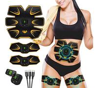 LEMENG Elettrostimolatore Muscolare, Elettrostimolatore per Addominali, ABS Addominale Tonificante Cintura, EMS Stimolatore Muscolare Addome/Braccio/Gambe/Waist/Glutei
