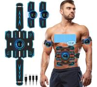 LEMENG Elettrostimolatore Muscolare,EMS Stimolatore Addominale, Elettrostimolatore per Addominali,Cinture tonificanti,Addome/Braccio/Gambe/Waist/Glutei Massaggi-Attrezzi,USB Ricaricabile-Uomo/Donna