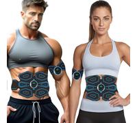 LEMENG Elettrostimolatore per Addominali, Elettrostimolatore Muscolare, EMS Stimolatore Muscolare,USB Ricaricabile ABS Trainer/Toner per Addome/Braccio/Gambe/Waist/Glutei Home Gym-Uomo/Donna