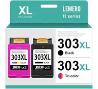 Lemero 303XL Cartucce Multipack Compatibile per HP 303 Cartucce Multipack per HP Envy Photo 7120 7130 7132 7820 7830 7832 6220 6230 6232(nero/colore,2-pack)