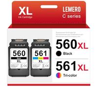 Lemero 560 561XL Cartucce compatibili per stampanti Canon 560 561 XL Multipack PG-60 CL-561 per Canon Pixma TS5350 TS5351 TS5352 TS5353 TS7451(nero/colore,2-pack)