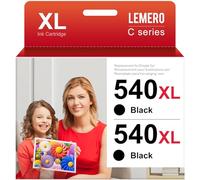 Lemero PG 540XL - Cartucce compatibili con cartucce Canon 540 XL Multipack Black PG 540 XL per Canon Pixma TS5150 TS5151 MG3650S MG3650 MG3150 MG3250 MG3550 MG3600 MX475(2 nero, 2-pack)