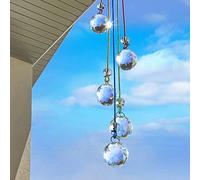 LEMESO Acchiappa-Sole in Cristallo Giardino Finestra all’ Aperto Outdoor Suncatcher Pendente Ciondolo con Prismi Arcobaleno Maker Ornamento Decorazione di Lampadario per Casa Ufficio Appendere