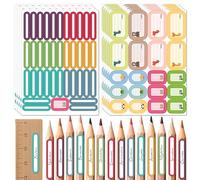 LEMESO Etichette Adesive Personalizzate Scuola 290pz, 3 Formati (0.8x4.8cm, 2.9x4.8cm, 2x2.9cm) per Matite, Quaderni, Lavabili, Adesivi da Scrivere Nome e Data per Bambini, Genitori