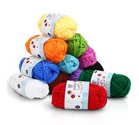 LEMESO Gomitoli di Lana 12 Colori Filato Lana per Uncinetto Lavori a Maglia Maglieria a Mano Lavori Piccoli Morbido Set di Gomitoli per Pon Pon Coperta Guanti