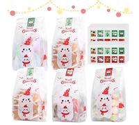 LEMESO Sacchetti Regalo Natale per Biscotti Sacchetti Natalizi Trasparente 50 pz Confezioni Regalo Natalizie per Idee Buste Regalo Natale Borsa Pacchetti per Dolci Cioccolati Caramelle