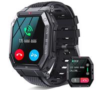 LEMFO Smartwatch Uomo Orologio Chiamata Bluetooth e Risposta Vivavoce 1.85" Fitness Militari Smart Watch Tracker con 24 modalità Sport Contapassi/Cardiofrequenzimetro/SpO2/Cronometro per Android iOS