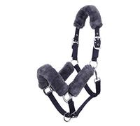 Lemieux Cavezza Confortevole per Cavalli, Blu Navy/Grigio, Fodera in Morbido Pile, Regolabile e Resistente, per Pony