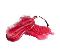 LeMieux Spazzola per ippopotamo in rosa, aiuto per la toelettatura dei cavalli, con setole delicate e spugna in gomma, taglia unica