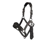 LeMieux Vogue Fleece Headcollar And Leadrope, Unisex Adult, Black/Grey, COB