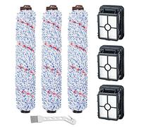 Lemige Confezione da 3 spazzole multi-superficie 1868 + 3 filtri per aspirapolvere 1866 per aspirapolvere Bissell CrossWave, confrontare con parte # 1608683, 160-8683, 1608684 (3 rotoli di spazzole +