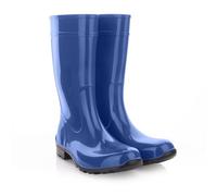 Lemigo Stivali di gomma da donna Impermeabili Stivali alti da pioggia Scarpe da giardino 967 Ilse (Blu, Sistema Taglie Calzature EU, Adulto, Numero, Media, 37)