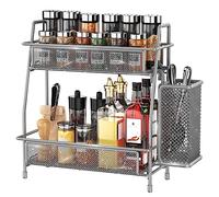 LEMIKKLE Porta tazze da caffè, accessori da bar e tazze da caffè, organizer da cucina e stoccaggio, organizer per spezie per piano di lavoro, cucina (grigio)