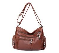 LEMITA Borsa a tracolla da donna tasca multifunzionale borsa a tracolla da donna a tinta unita materiale PU, kaki