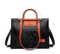 LEMITA Borsa donna borsa a tracolla a tracolla casual stampa grande capacità borsa donna marrone