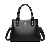 LEMITA Borsa Lady Mamma di mezza età Borsa a tracolla di grande capacità Borsa a tracolla da donna a una spalla, nera