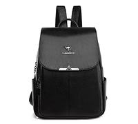 LEMITA Zaino da donna Donna casual Grande capacità School Bag Designer Borse a tracolla in pelle Zaino da viaggio delle donne, nero, 24 * 12 * 32CM