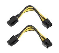 LEMLIN Adattatore PCIe da 6 Pin a 8 Pin, 22 cm, Set da 2 Pezzi, Cavo Intrecciato Nero/Giallo per Schede Grafiche