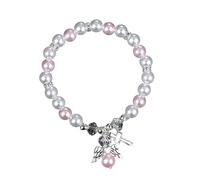 LEMLIN Bracciale Bambina per Cresima - Pendente con Perle, Regalo Prezioso per la Prima Comunione & il Battesimo