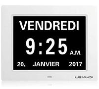 LEMNOI Orologio Digitale anziani，8 Pollici Orologio per Anziani Alzheimer con Data e Giorno,Non Abbreviazioni 8 Lingue per Pazienti con Demenza, Anziani Ciechi, Ipovedenti