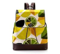 Lemon and Slice - Zaino da donna con motivo senza cuciture, in pelle PU, alla moda, da viaggio, Multicolore 05, 27x12.3x32cm