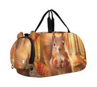 Lemon Blossom Ragazzi Carry on Duffel Weekend Duffel Overnight Ragazze Tote Duffle Bags Viaggio Bambini Bagaglio Borsa Sportiva, Carino Scoiattolo Autunno Foresta, classico