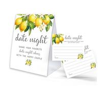 Lemon Bridal Shower Games Date Night Sign, 1 segno di data notte e 50 biglietti per la notte della data, decorazioni per la doccia nuziale, gioco doccia nuziale-DNYH10