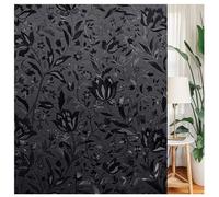 LEMON CLOUD Pellicola Oscurante Completa per Finestre Privacy Assorbimento Statico Smerigliato Copertura Nera per Finestre Opaca Pellicola Opaca Rimovibile per Un'elevata Privacy (Tulipano Nero)