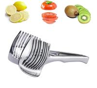 Lemon Cutter With Handle - Stainless Steel Lemon Slicer, Fruit Splitter Tool, Orange and Citrus Slicer, Egg and Round Fruit Cutter, Kitchen Vegetable Cutting Aid | for Home Cooking Baking Kitchen