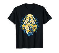 Lemon Garden Night Bloom Floreale Agrumi Luna Maglietta