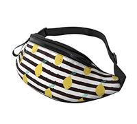 Lemon Isolated On Striped Black Casual Per Uomo Donna Cintura Regolabile Per Viaggiare Escursionismo Ciclismo Corsa Festival Rave