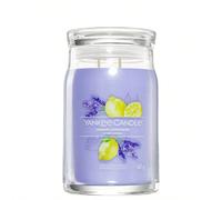 Lemon Lavender Signature Large Jar Candle 567 g - Scented Candle, Long-Lasting Fragrance, For casa Decor Enthusiasts, Lemon, Purple, Two Cotton Wicks, Suitable For Living Room Relaxation Tagli Unicave