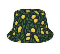 Lemon Leaves Blue Color Donna Uomo Cappelli Estivo Leggero Cappelli A Secchiello Pieghevole Cappello da Sole per Escursionismo Caccia Campeggio All'Aperto