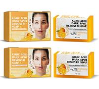 Lemon Turmeric Kojic Acid Soap, Brightening Lemon Turmeric & Kojic Acid Soap, Orange Vitamin C Handmade Soap, Cleanser Bar Soap for Hyperpigmentation & Exfoliating (2pcs)