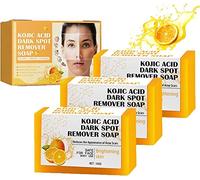 Lemon Turmeric Kojic Acid Soap, Brightening Lemon Turmeric & Kojic Acid Soap, Orange Vitamin C Handmade Soap, Cleanser Bar Soap for Hyperpigmentation & Exfoliating (3pcs)