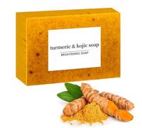 Lemon Turmeric Kojic Acid Soap, sapone per il viso e il corpo con una rete di schiuma (C)